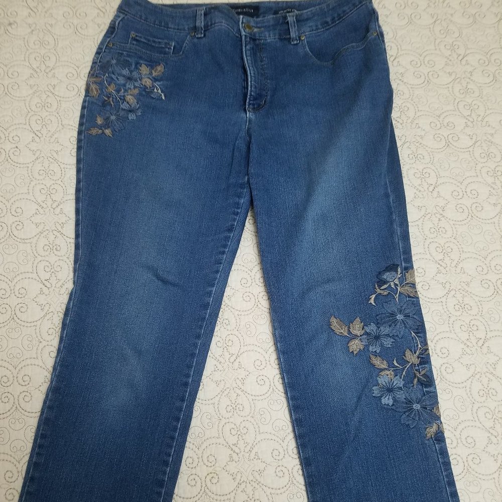Embroidered Charter Club Straight Leg Jeans